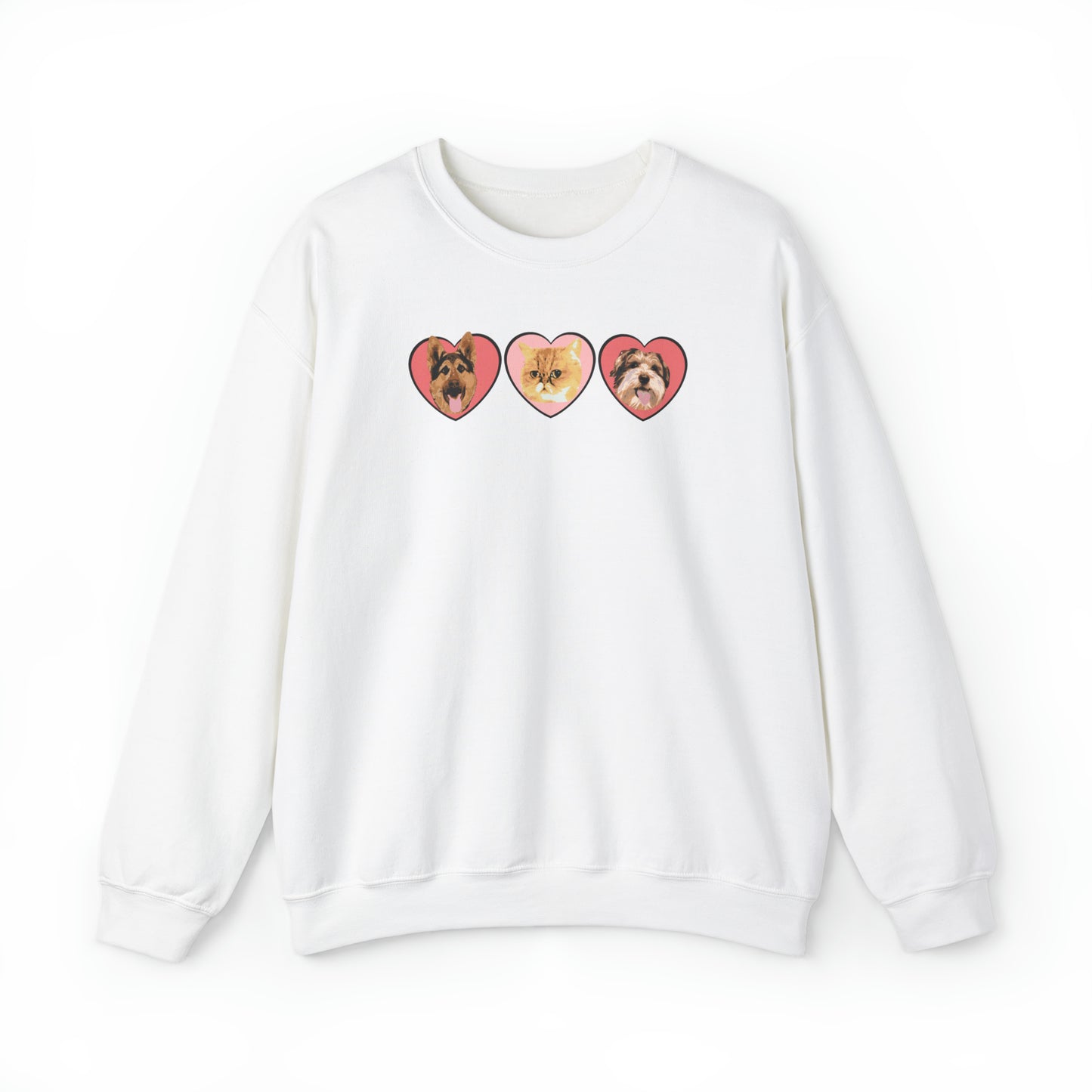 Custom Pet Portrait with Heart Cozy Sweatshirt