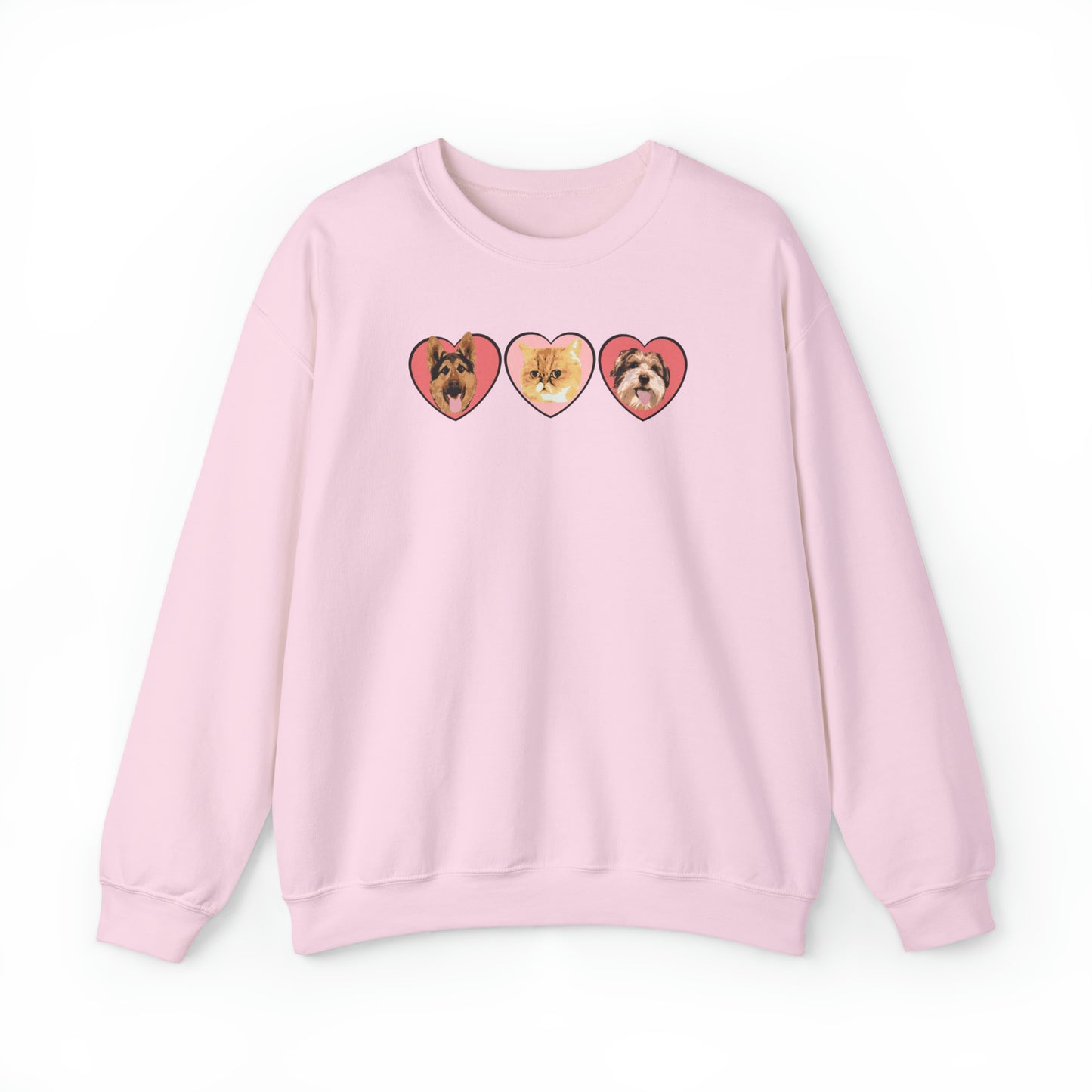 Custom Pet Portrait with Heart Cozy Sweatshirt