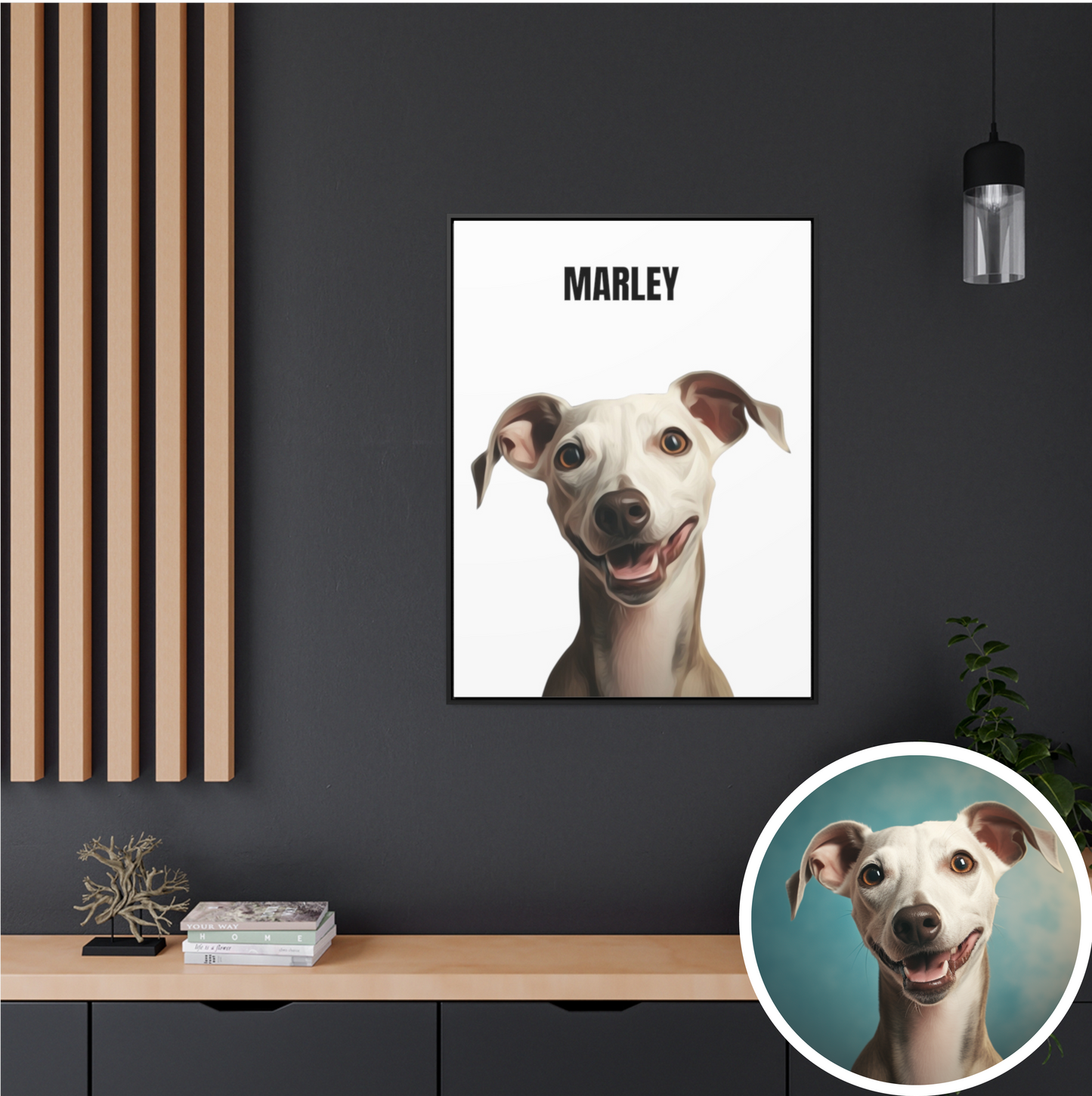 Custom Pet Name and Photo Portrait Canvas Frame