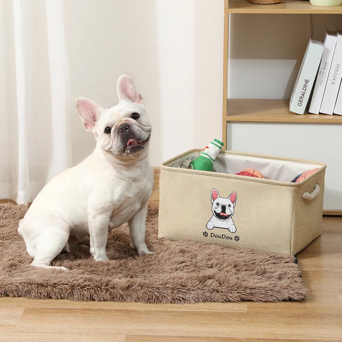 Custom Pet Name and Portrait Toy Storage Basket