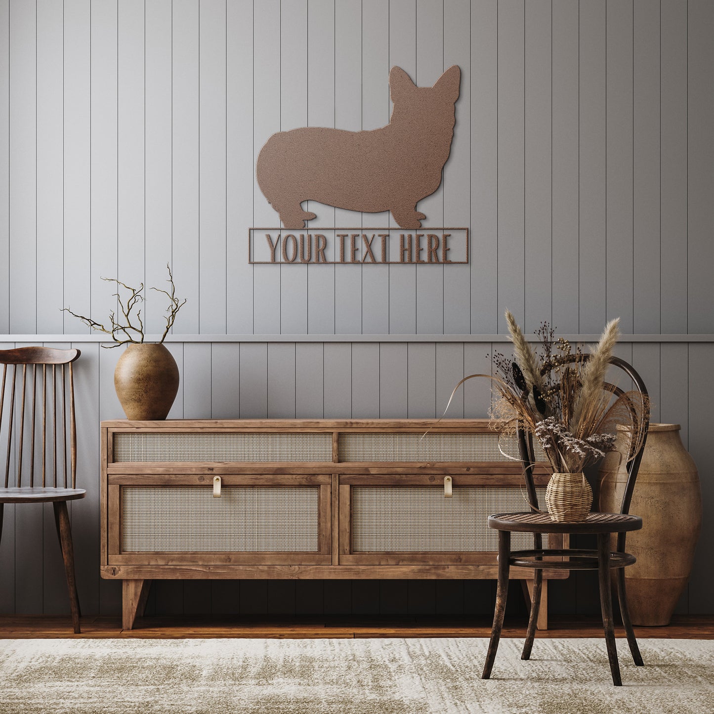 Custom Pet Text and Silhouette Metal Wall Art Sign