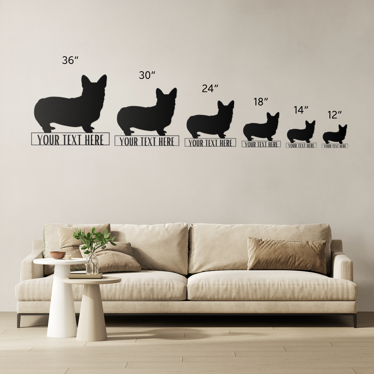 Custom Pet Text and Silhouette Metal Wall Art Sign