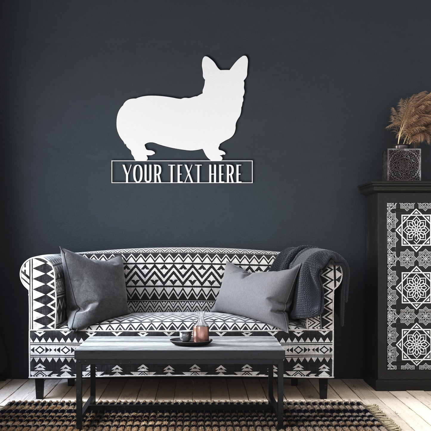 Custom Pet Text and Silhouette Metal Wall Art Sign