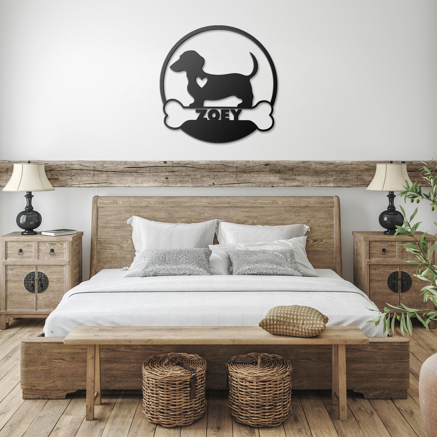 Custom Pet Name and Silhouette Metal Wall Art Sign