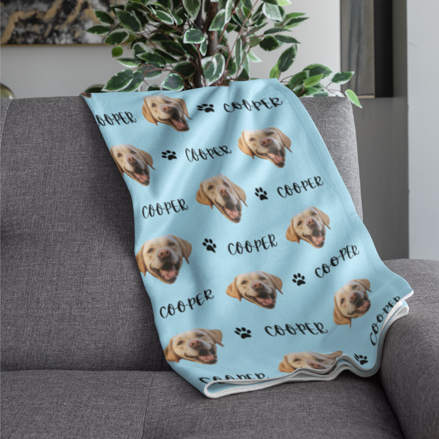 Custom Pet Name and Photo Blanket