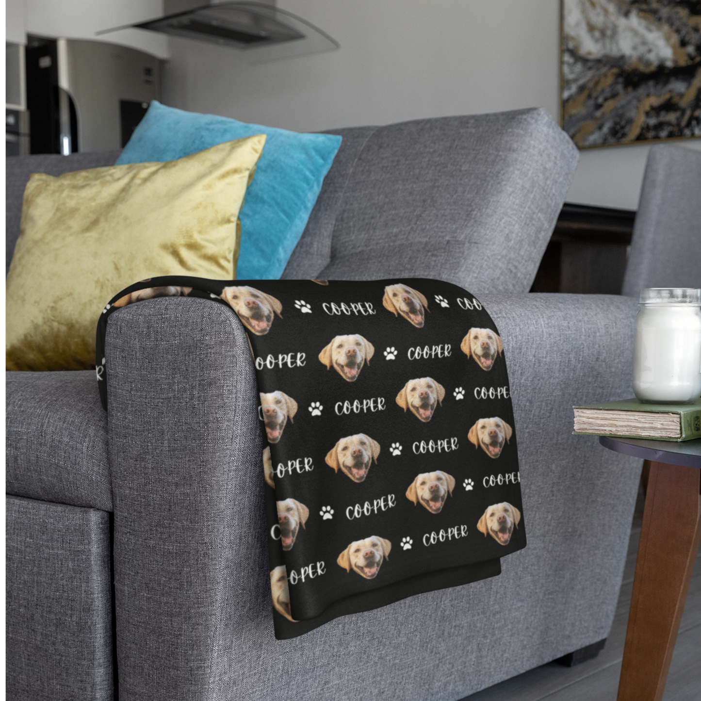 Custom Pet Name and Photo Blanket