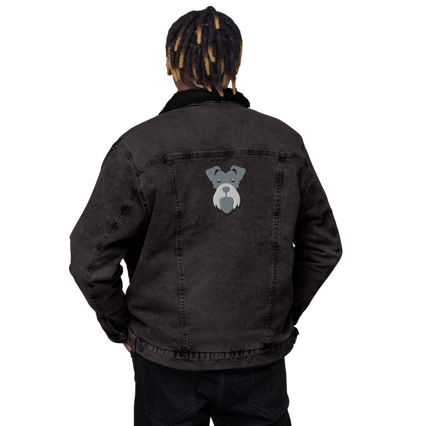 Custom Pet Cartoon Denim Sherpa Jacket