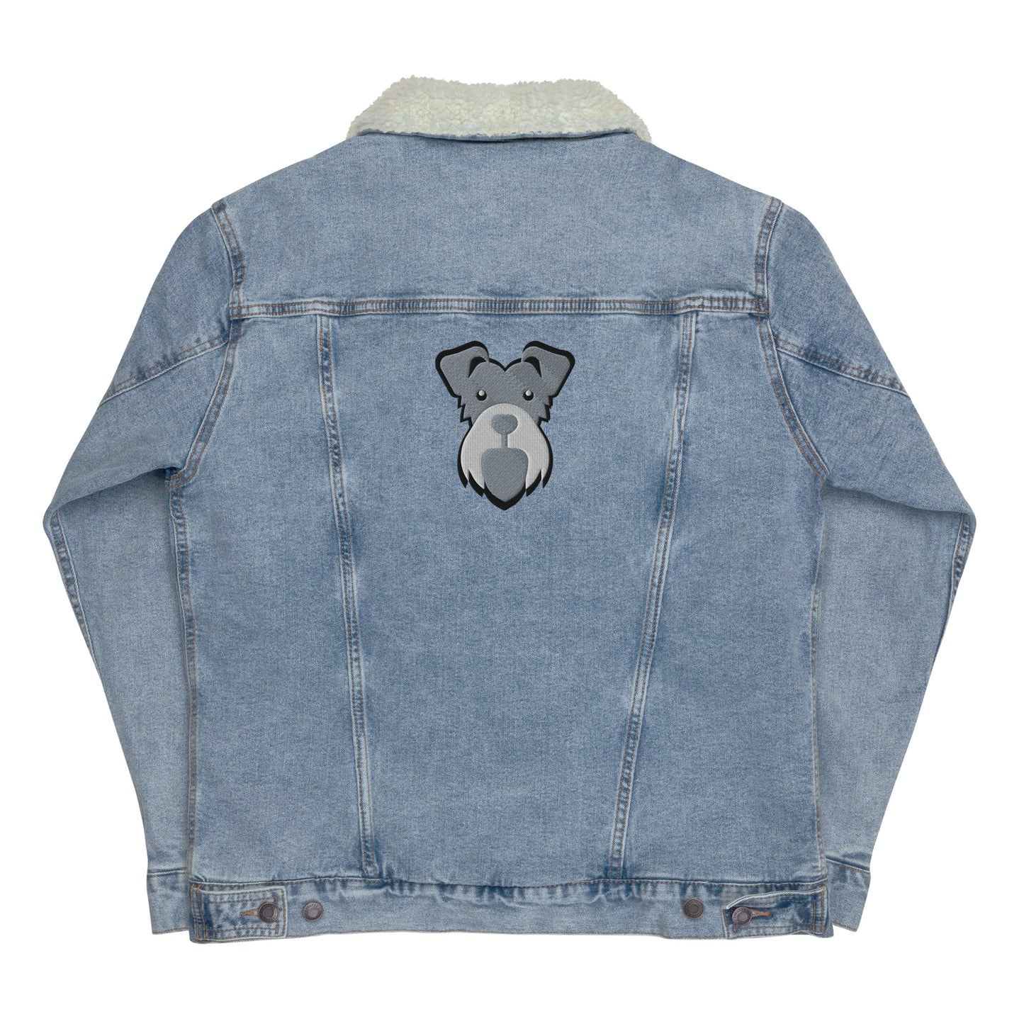 Custom Pet Cartoon Denim Sherpa Jacket